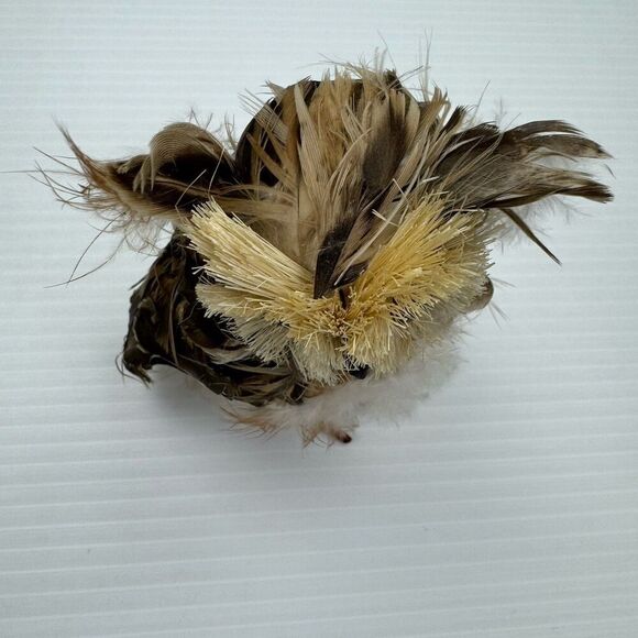 OWL Decor Beige Brown FEATHERS Free Standing HOME DECOR Bird - Picture 8 of 9